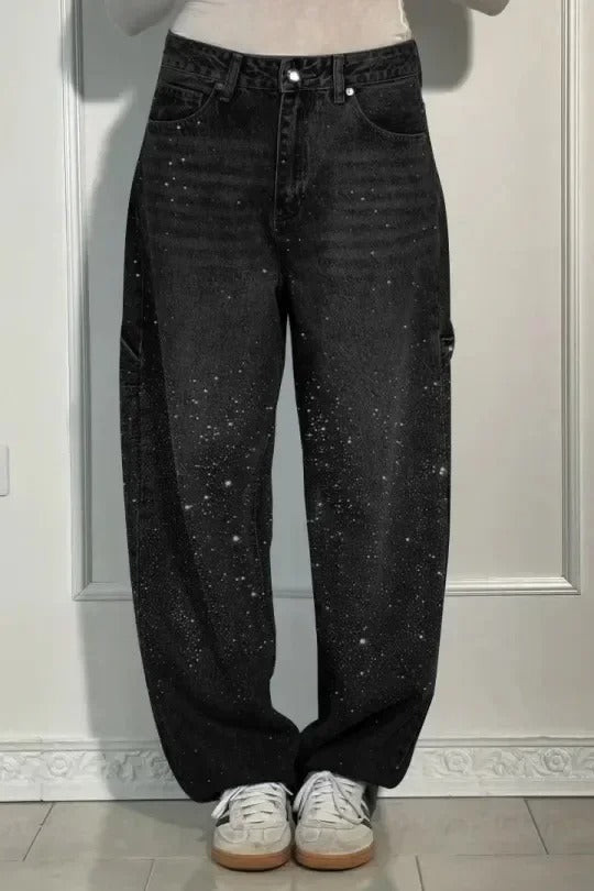Calypso | Pantalon taille haute à jambes larges et poches à boutons