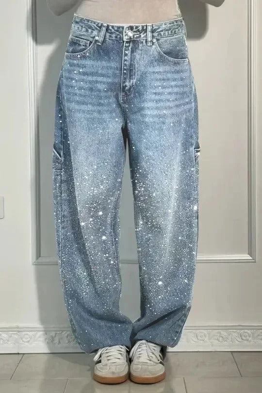 Calypso | Pantalon taille haute à jambes larges et poches à boutons