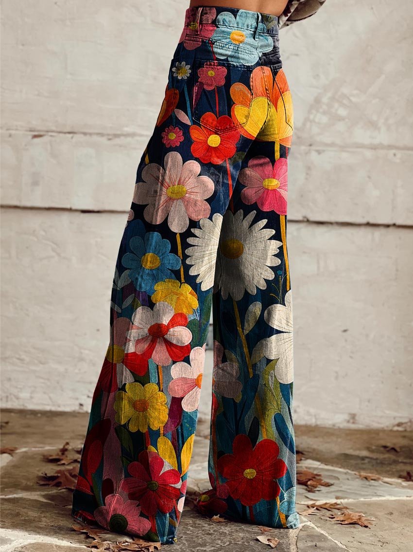 Floral™ | Pantalon large à fleurs