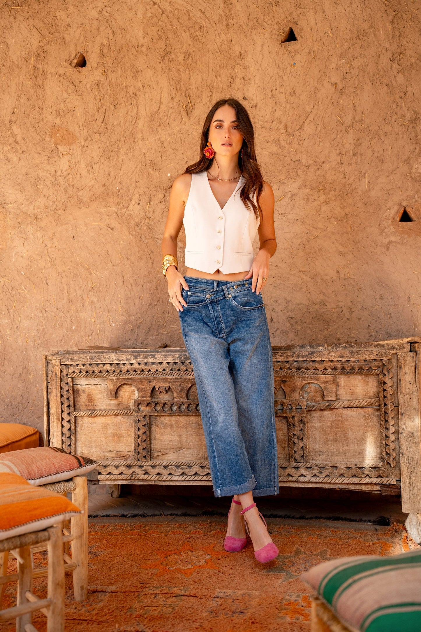 Zoe™ | Jean Loose Fermeture Asymétrique