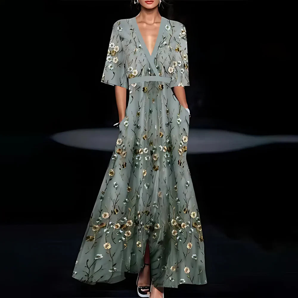 Lorraine | Élégance Florale en Robe Fluide