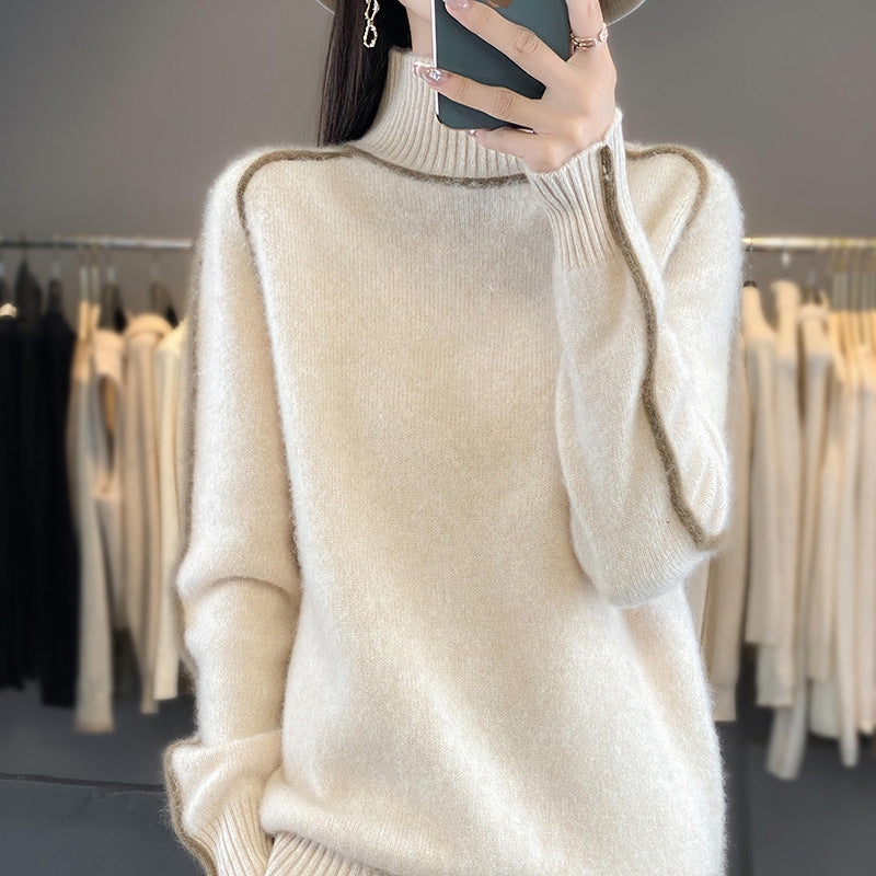 Aurélie™ | Pull En Laine Oversize à Col Haut pour Femmes
