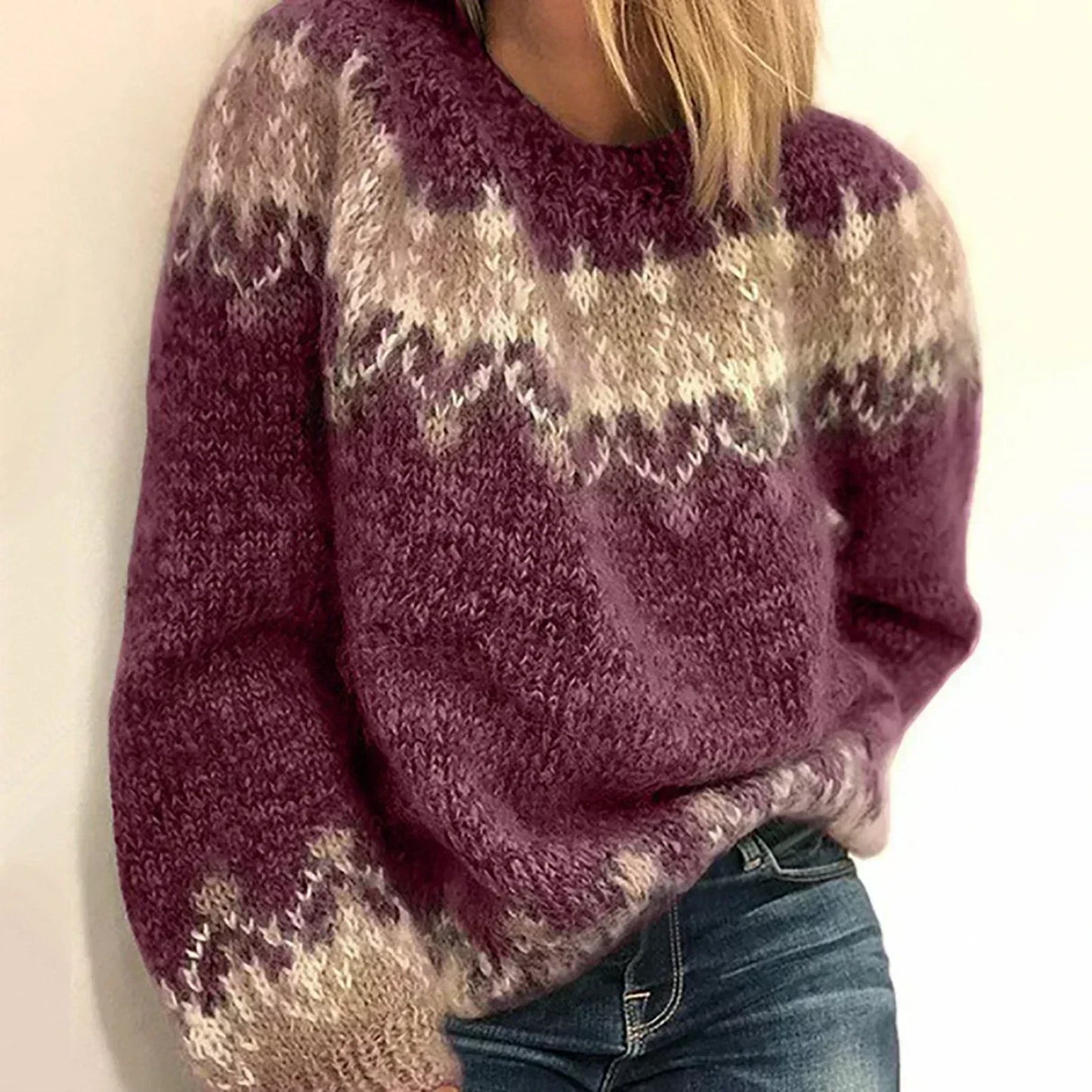Charlotte™ | Pull Jacquard en Mohair Festif